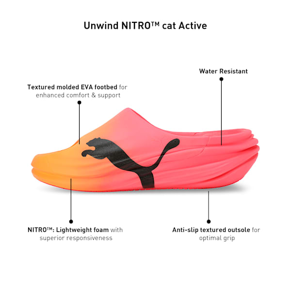Unwind NITRO™ Cat Active Slides, Sunset Glow-Sun Stream-PUMA Black, extralarge-IND