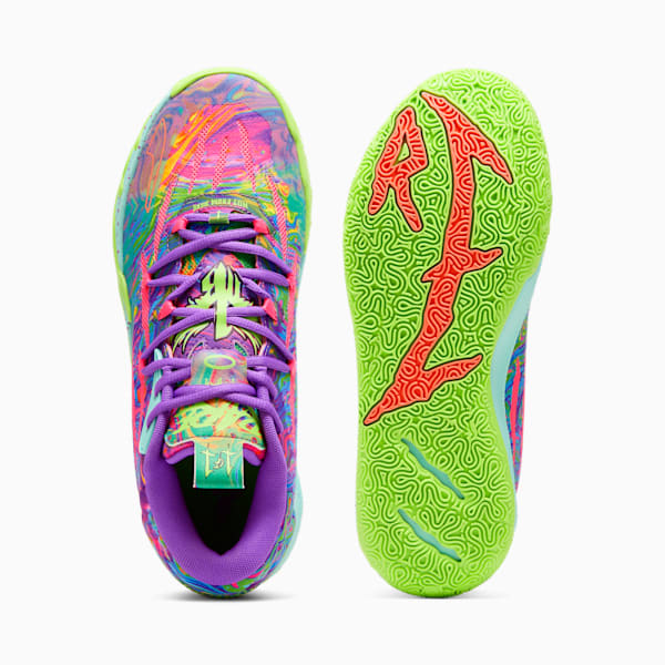 Chaussures de basketball PUMA x LAMELO BALL MB.03 Toxic pour homme, Purple Glimmer-KNOCKOUT PINK-Green Gecko, extralarge