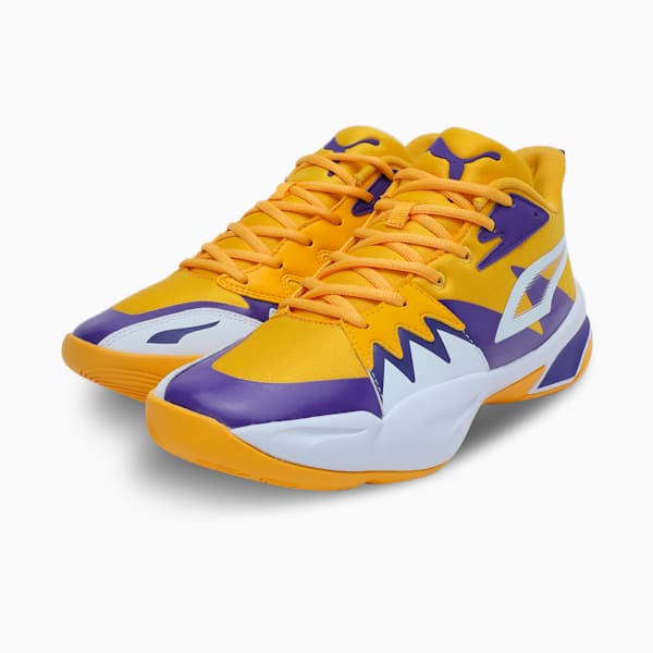 Genetics Basketball Shoes, Yellow Sizzle-PUMA White, extralarge-IND