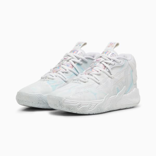 PUMA x LAMELO BALL MB.03 Iridescent Big Kids' Basketball Shoes, PUMA White-Dewdrop, extralarge