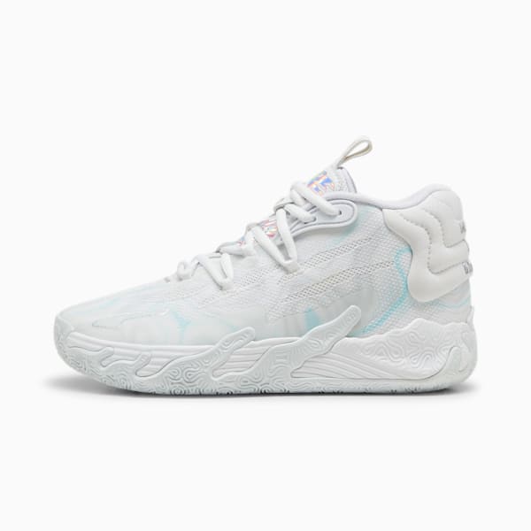 Tenis de básquetbol juvenil PUMA x LAMELO BALL MB.03 Iridescent, PUMA White-Dewdrop, extralarge