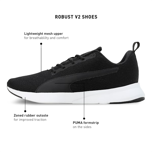 Robust V2 Men's Shoes, PUMA Black-PUMA White, extralarge-IND