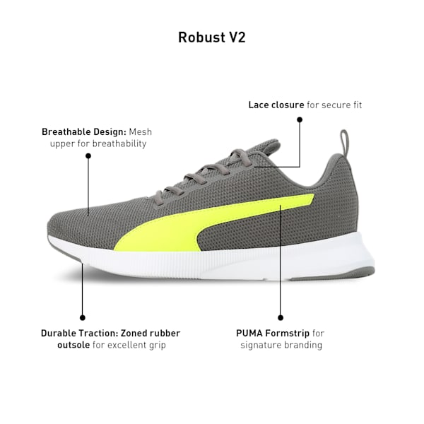 Robust V2 Men's Shoes, Ultra Gray-Yellow Alert, extralarge-IND