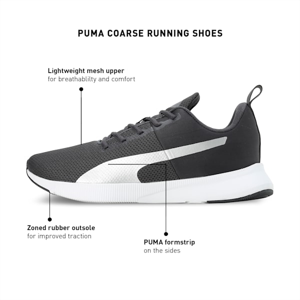 Coarse Men's Running Shoes, Asphalt-PUMA Silver, extralarge-IND