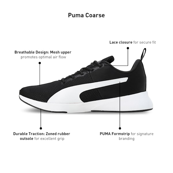 Coarse Men's Running Shoes, PUMA Black-PUMA White, extralarge-IND