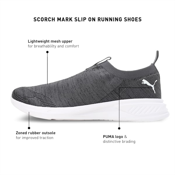 Scorch Mark Slip On Men's Running Shoes, PUMA Black-PUMA White-Cool Dark Gray, extralarge-IND