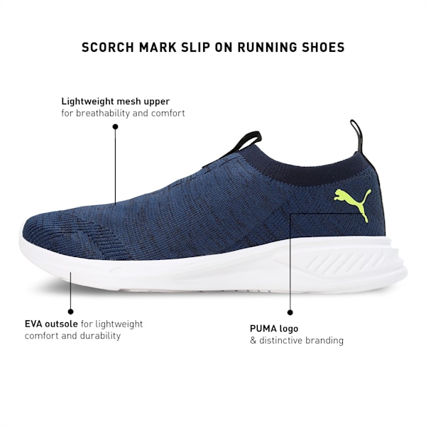 Scorch Mark Slip On Men's Running Shoes, Blazing Blue-Lime Squeeze-PUMA Black, extralarge-IND