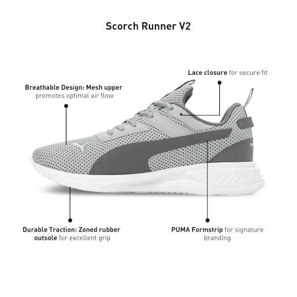 Scorch Runner V2 Men's Running Shoes, Cool Mid Gray-Cool Dark Gray-Yellow Sizzle, extralarge-IND
