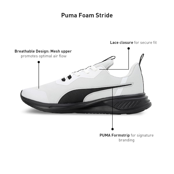 Foam Stride Men's Running Shoes, Feather Gray-PUMA Black-PUMA Silver, extralarge-IND