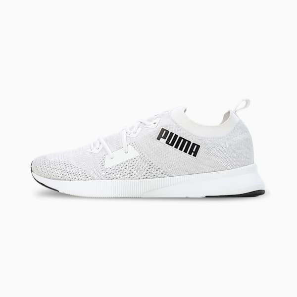 Flyer Runner Engineered Knit Men's Shoes, PUMA White-Cool Mid Gray-PUMA Black, extralarge-IND