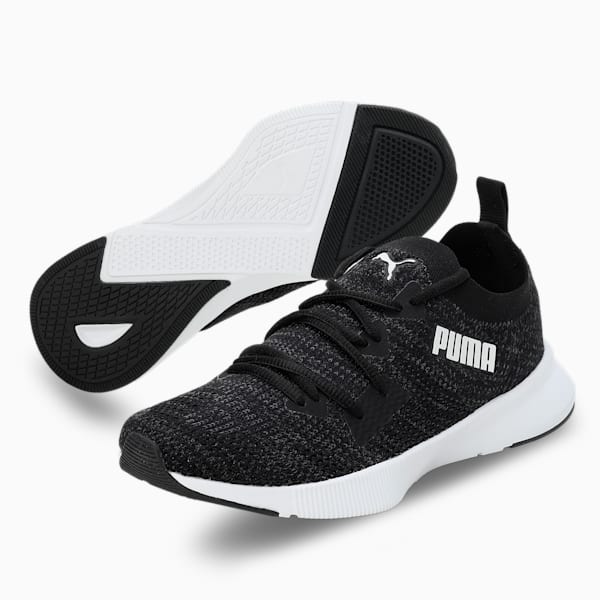 Flyer Runner Engineered Knit Women's Shoes, PUMA Black-Asphalt-PUMA White, extralarge-IND