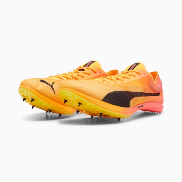 Tacos de pista evoSPEED Distance NITRO™ Elite+ 4 para hombre, Sun Stream-Sunset Glow-Puma Black, extralarge