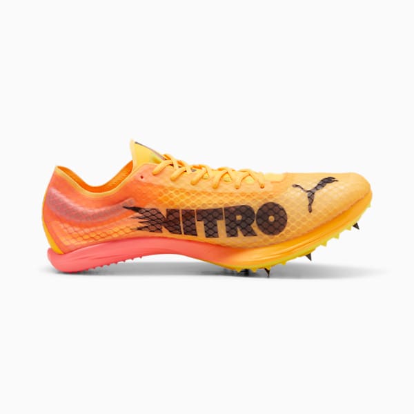 Tacos de pista evoSPEED Distance NITRO™ Elite+ 4 para hombre, Sun Stream-Sunset Glow-Puma Black, extralarge