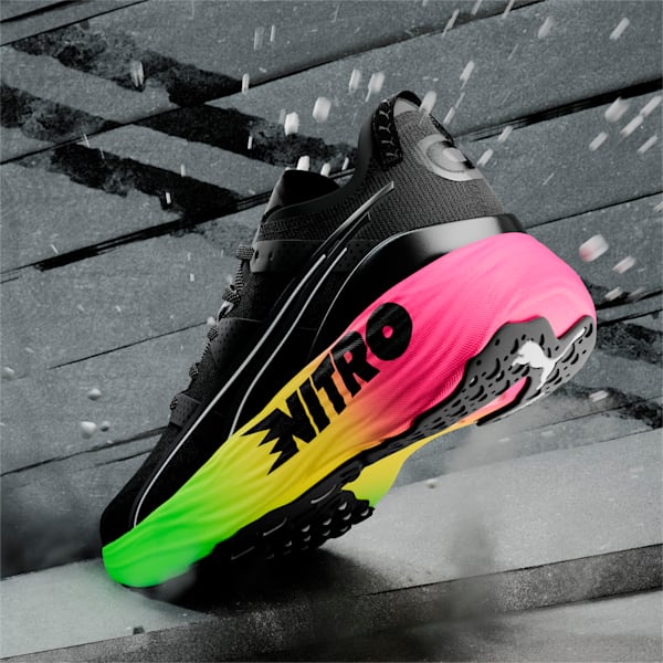 ForeverRUN NITRO Men's Running Shoes, PUMA Black-Green Gecko, extralarge-IND
