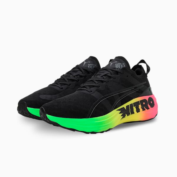 ForeverRUN NITRO Men's Running Shoes, PUMA Black-Green Gecko, extralarge-IND