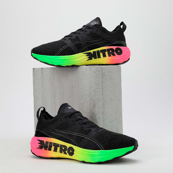 ForeverRUN NITRO Men's Running Shoes, PUMA Black-Green Gecko, extralarge-IND