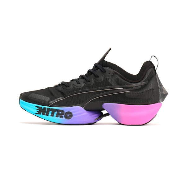 メンズ FAST-R ニトロ エリート SUNSET ランニングシューズ, PUMA Black-Luminous Blue-Electric Orchid, extralarge-JPN