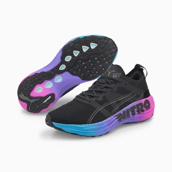 Tenis para correr ForeverRun NITRO SUNSET, PUMA Black-Luminous Blue-Electric Orchid, extralarge
