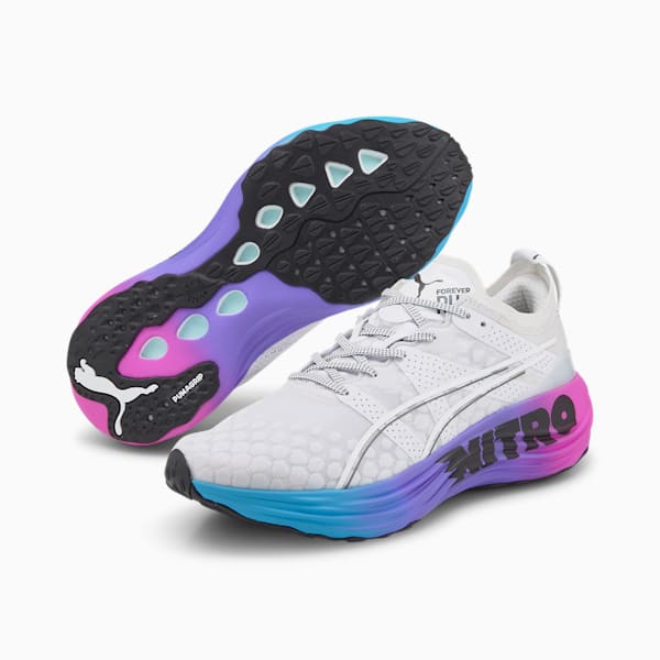 ForeverRun NITRO™ SUNSET Men's Running Shoes, PUMA White-Luminous Blue-Electric Orchid, extralarge