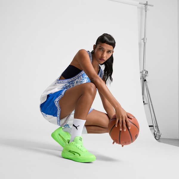 Zapatos de basquetbol para mujer STEWIE x FIRE Stewie 3, Green Glare-Galactic Gray, extralarge