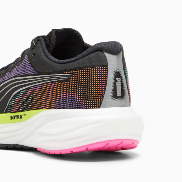 ウィメンズ ディヴィエイト ニトロ 2 サイケデリック ラッシュ ランニングシューズ, PUMA Black-Lime Pow-Poison Pink, extralarge-JPN