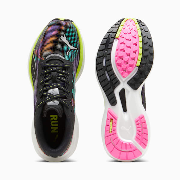 ウィメンズ ディヴィエイト ニトロ 2 サイケデリック ラッシュ ランニングシューズ, PUMA Black-Lime Pow-Poison Pink, extralarge-JPN