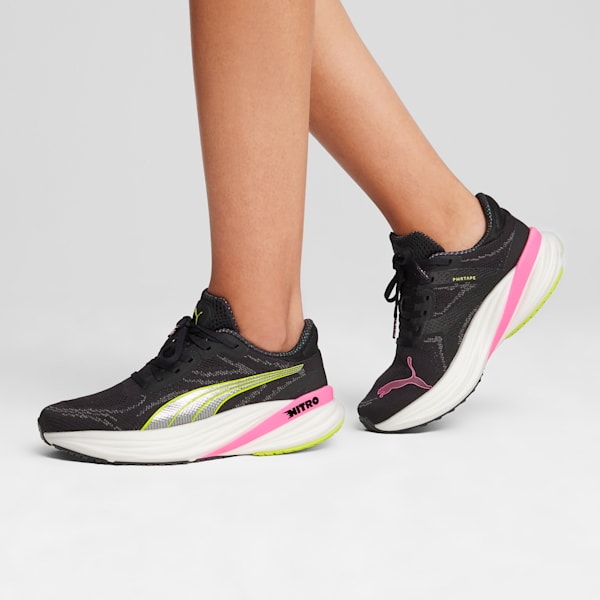 Tenis de running para mujer Magnify NITRO™ 2 , PUMA Black-Lime Pow-Poison Pink, extralarge