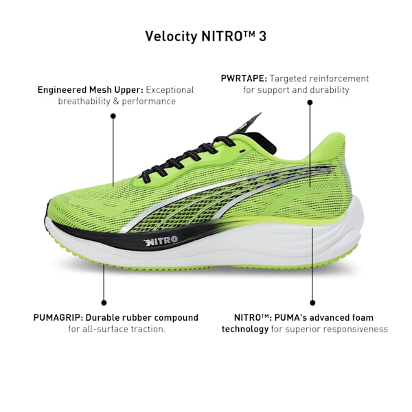 Velocity NITRO™ 3 Psychedelic Rush Men's Running Shoes, Lime Pow-PUMA Black-PUMA Silver, extralarge-IND