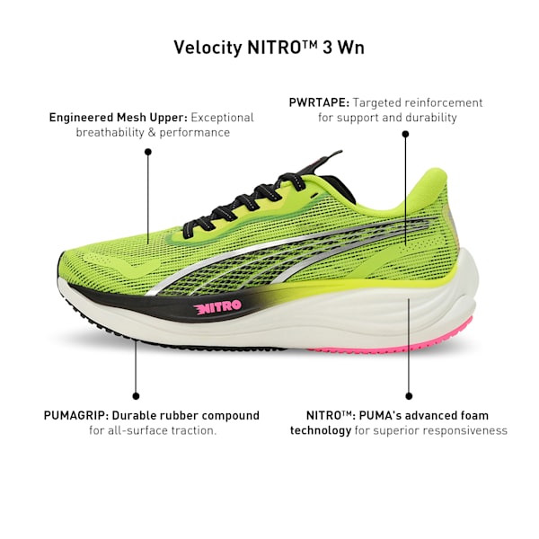 Velocity NITRO™ 3 Women's Running Shoes, Lime Pow-PUMA Black-Poison Pink, extralarge-IND