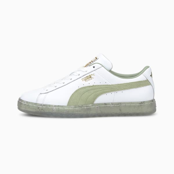 Puma white basket sneakers clearance
