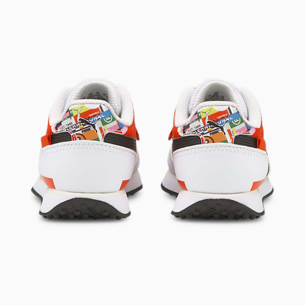 Future Rider INTL Game Little Kids' Shoes, Puma White-Tigerlily, extralarge