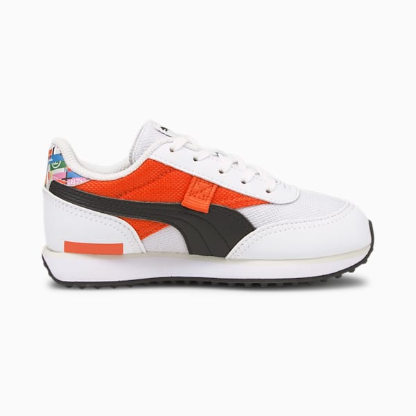 Future Rider INTL Game Little Kids' Shoes, Puma White-Tigerlily, extralarge