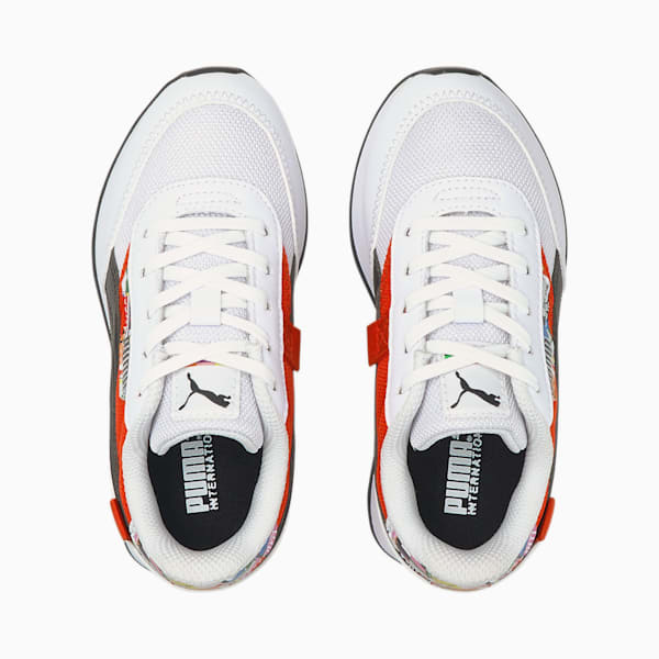 Future Rider INTL Game Little Kids' Shoes, Puma White-Tigerlily, extralarge