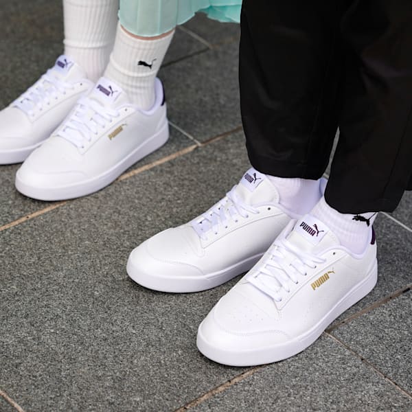 ユニセックス プーマ シャッフルパーフ スニーカー, Puma White-Sweet Grape-Puma Team Gold, extralarge-JPN
