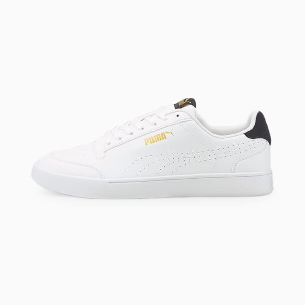 ユニセックス プーマ シャッフルパーフ スニーカー, Puma White-Puma Team Gold-Peacoat, extralarge-JPN