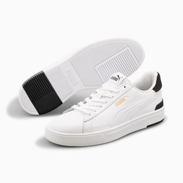 PUMA Serve Pro Men's Sneakers, Puma White-Puma White-Puma Team Gold-Puma Black, extralarge