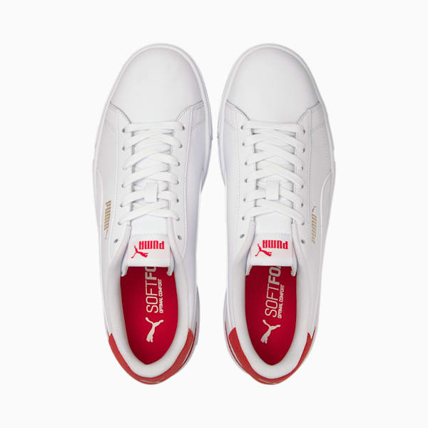 PUMA Serve Pro Men's Sneakers, Puma White-Puma White-High Risk Red-Puma Team Gold, extralarge