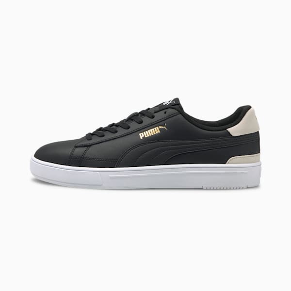 PUMA Serve Pro Men's Sneakers, Puma Black-Puma Black-Puma White-Puma Team Gold, extralarge