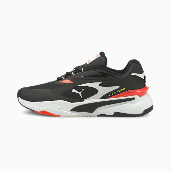 RS-FAST テック ユニセックス スニーカー, Puma Black-Puma White-Fiery Coral, extralarge