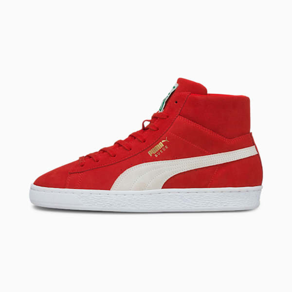 Suede Mid XXI Sneakers, High Risk Red-Puma White, extralarge