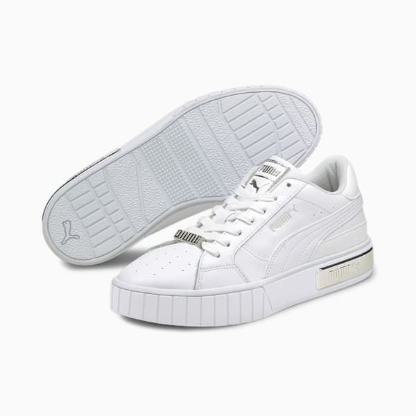 Cali Star Metallic Women's Sneakers, Puma White-Puma Silver, extralarge