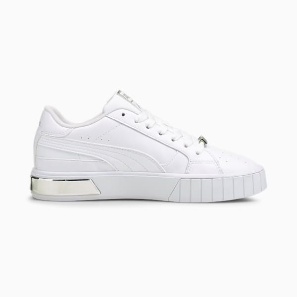 Cali Star Metallic Women's Sneakers, Puma White-Puma Silver, extralarge