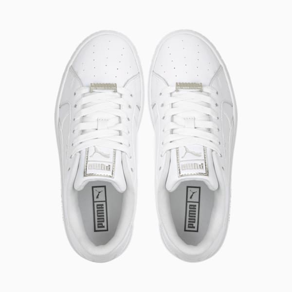 Cali Star Metallic Women's Sneakers, Puma White-Puma Silver, extralarge