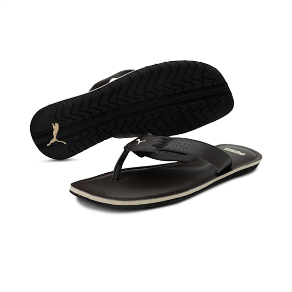 Caper V2 Men's Flipflops, Chocolate Brown-Pale Khaki