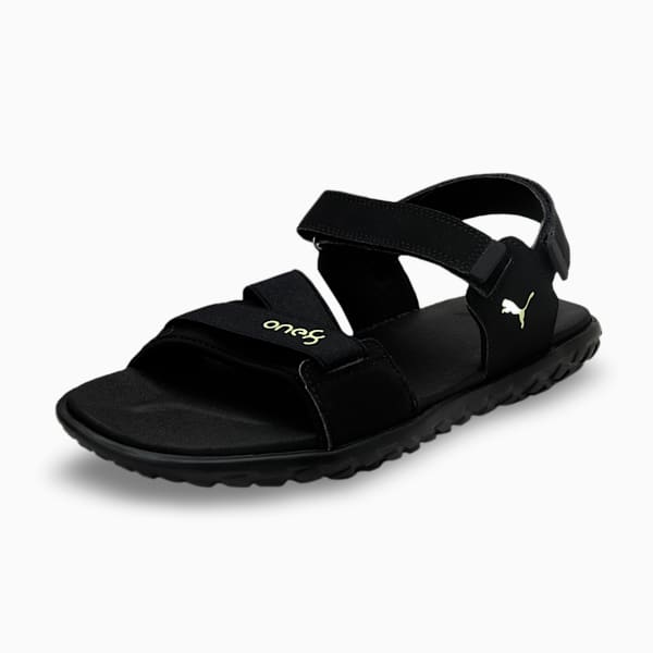 PUMA x one8 Strider V2 Men's Sandals, Puma Black-Sharp Green, extralarge-IND