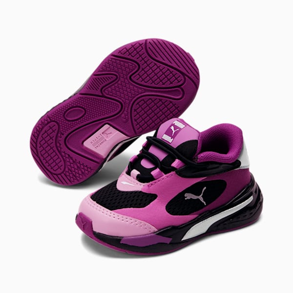 RS-Fast Metallic Toddler Shoes, Puma Black-Metallic Silver-Spring Crocus, extralarge