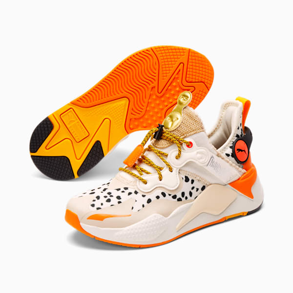 PUMA x THUNDERCATS RS-X T3CH Cheetara Women’s Sneakers, Marshmallow-Orange Tiger, extralarge