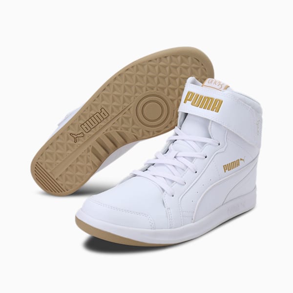 PUMA x one8 Prime Mid V3 Men's Shoes, Puma White-Puma Team Gold, extralarge-IND