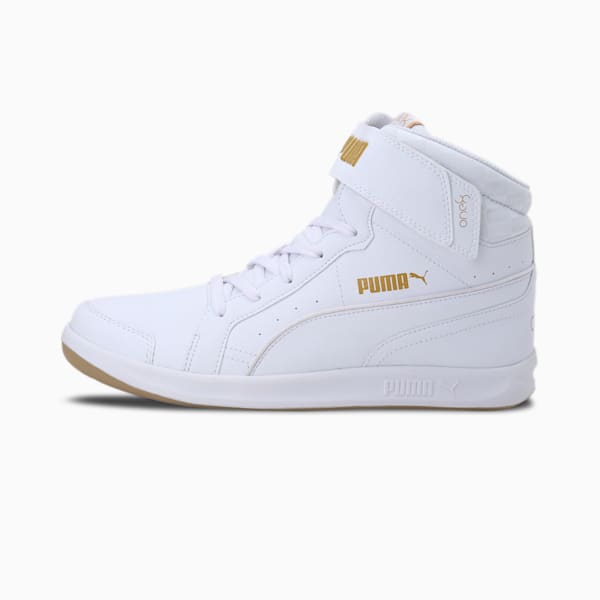 PUMA x one8 Prime Mid V3 Men's Shoes, Puma White-Puma Team Gold, extralarge-IND