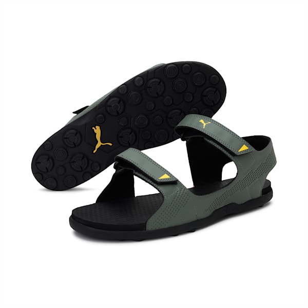 Street Walk Men's Sandals, Thyme-Spectra Yellow, extralarge-IND